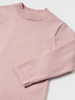 Mockneck Knit Crewneck Sweater - Lt Rose Pink - Close-up
