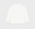 Ruffled Knit Mockneck - Natural White - Front