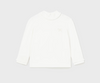 Ruffled Knit Mockneck - Natural White - Front