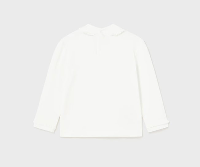 Ruffled Knit Mockneck - Natural White - Back