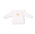 Angel Dear Ruffled Shoulder French Terry Sweatshirt - Embroidered Cutie Pie