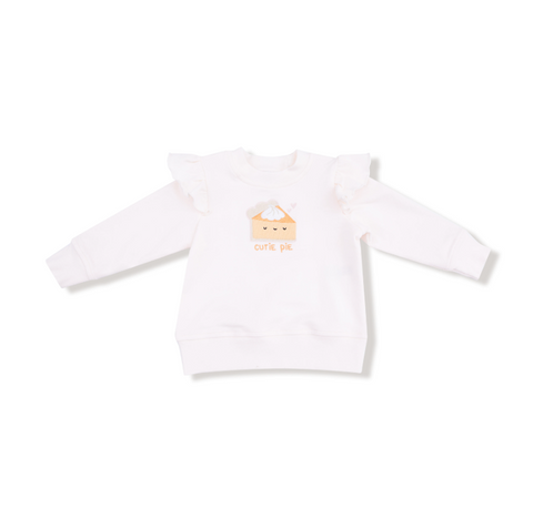 Angel Dear Ruffled Shoulder French Terry Sweatshirt - Cutie Pie