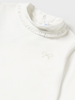 Ruffled Knit Mockneck - Natural White - Close-up