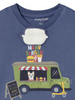 Flip Flap L/S Food Truck TShirt - Lake Blue - Close-up Food Truck with Open Flap