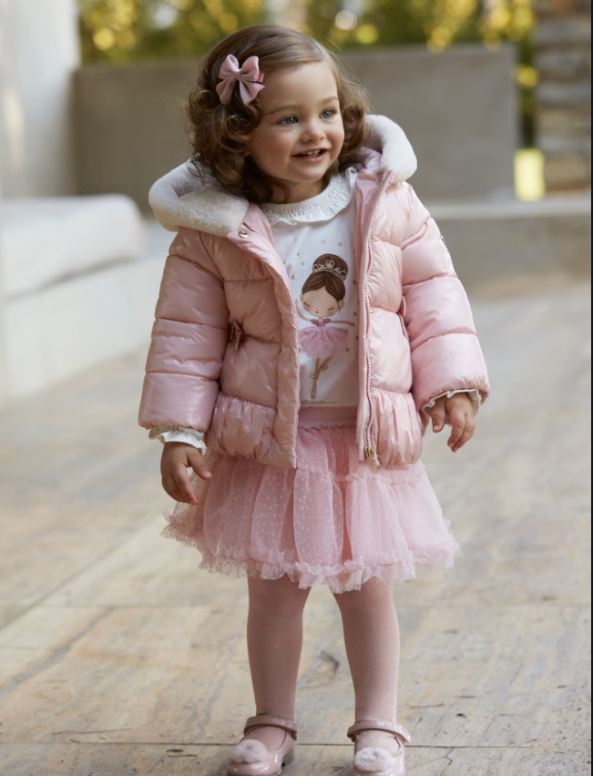 Textured Tulle Skirt - Rose Pink - Baby Model