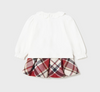 Plaid Skirt & Beret Bear Shirt Set - Red - Back