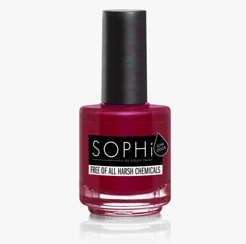 Sophi Vegan Non-Toxic Nail Polish - Out of The Cellar Wine Red Shimmer