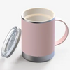 Stainless Steel Insulated Ceramic Interior Travel Mug, 12oz, Pink