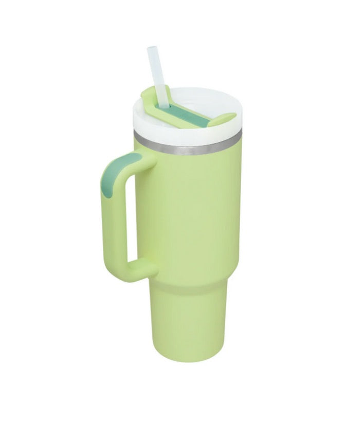 Stanley Stainless Steel Travel Tumbler, 40oz FlowState Quencher H2.0 - Citron Green