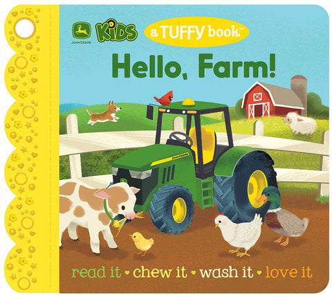 Teething Book - Tuffy Teether Indestructible Book: John Deere Kids Hello, Farm!