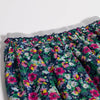 Tween and Teen Girls Tiered Skirt: Multi Navy and Fuchsia Micro Floral with Silver Lurex