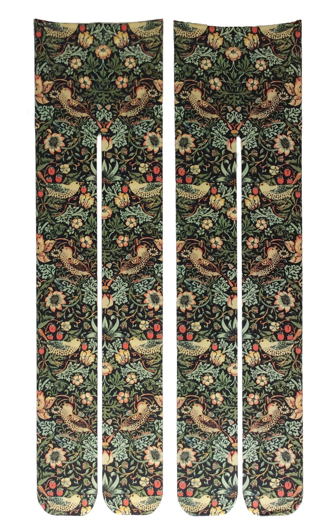William Morris tapestry printed tights, Japanese crafted and printed