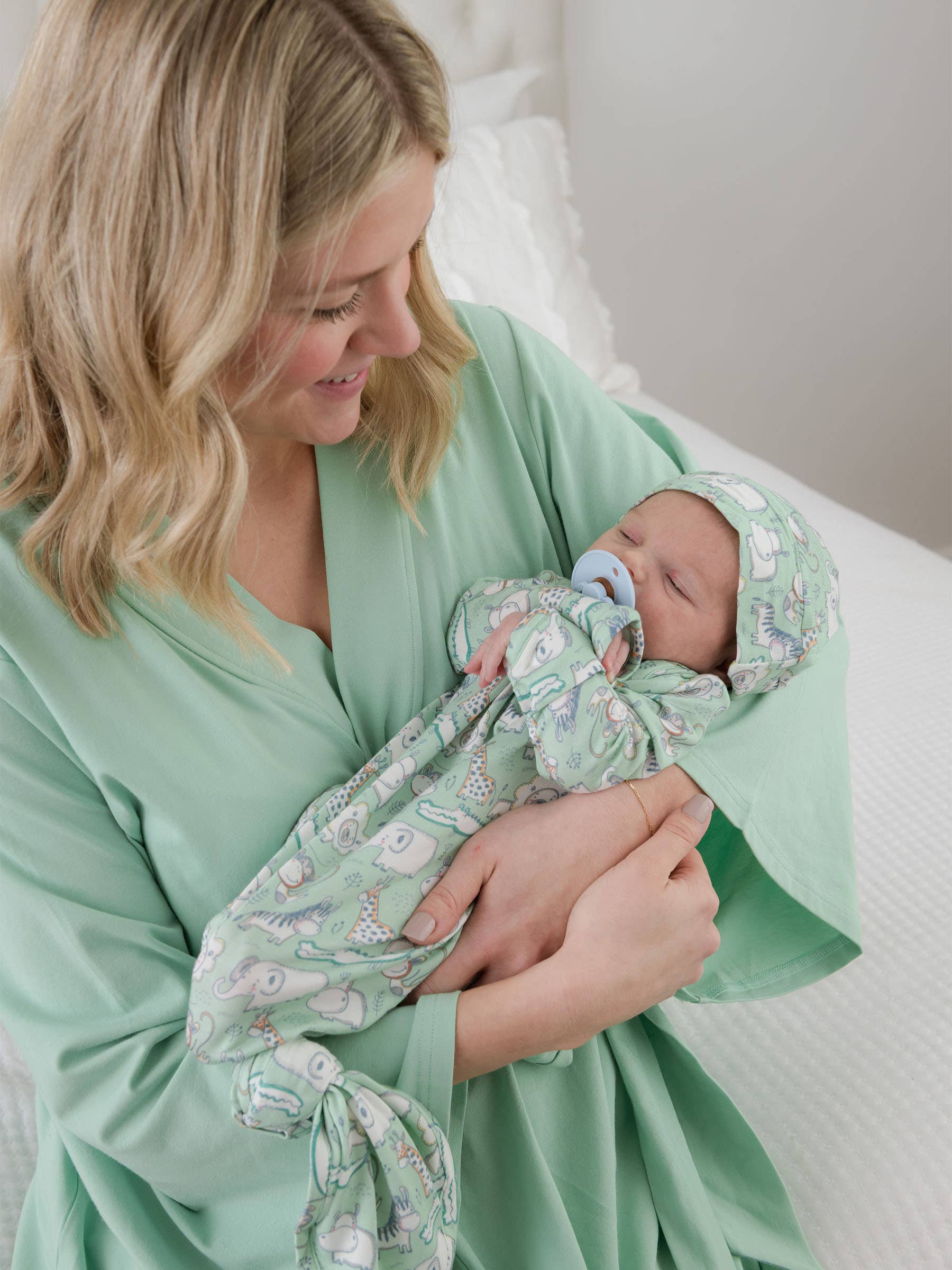 Women's SoftSnooze™ Bamboo Robe - Solid Sage Green mommy and me first photo