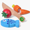 Wooden Cutting Play Food Toy w/Crate, 12 Pcs, Veggies