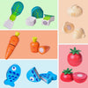 Wooden Cutting Play Food Toy w/Crate, 12 Pcs, Veggies