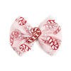 XL Candy Cane Confetti Christmas 6" Tulle Bow Clip - Red & White