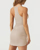 Women's Fine Rib Tank Top Slip Dress - Natural Shell