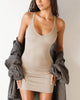Women's Fine Rib Tank Top Slip Dress - Natural Shell