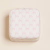 Leatherette Travel Square Jewelry Box - Pink Bow Pattern