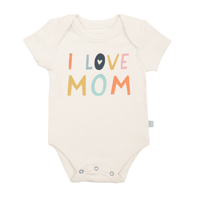 Organic Cotton Snap Bodysuit, I Love Mom