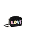 'Love' Black Plush Crossbody