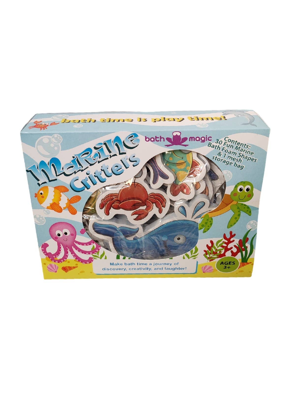 FiZZLeS Foam Bath Toy w/Mesh Drying Bag Set, 30pcs, Marine, 3Y+