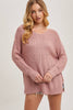 Bluivy Reverse Seam Relaxed Loose Fit Sweater - Rose Pink