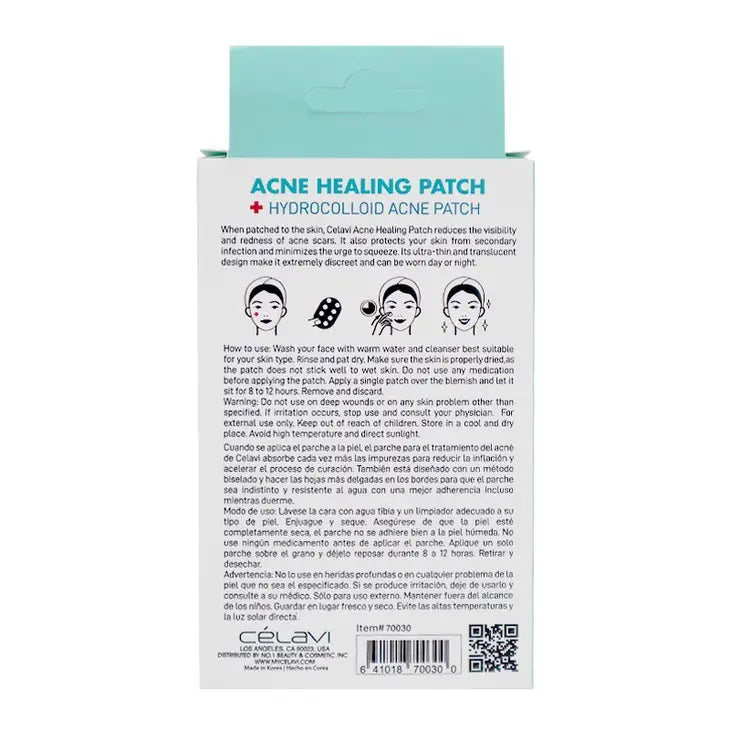 Translucent hydrocolloid acne healing patches, directions