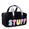 'Stuff' Black Plush Large Duffle Bag