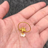Stainless Steel Adjustable Ring, Double Flower 18K Gold Plated