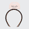Kitsch Recycled Plastic Non-Slip Zig Zag Headband 2pc - Black & Tortoise