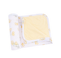 Angel Dear bamboo 2 ply burp cloth, baby chicks yellow, open flat