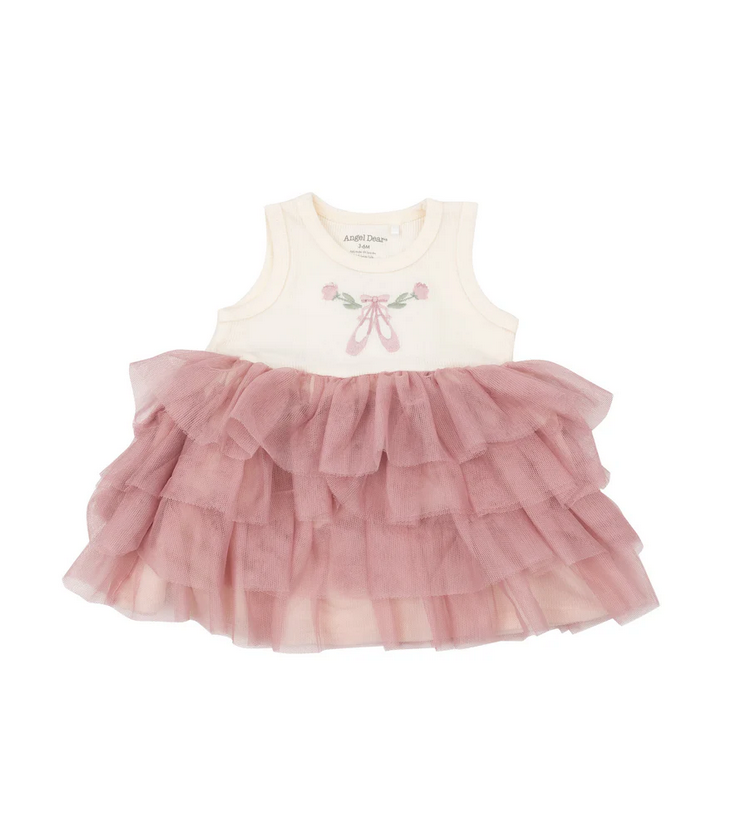Angel Dear Bamboo Ribbed Cami Tank Tutu Tulle Dress - Sugar Swizzle Ballet Shoes