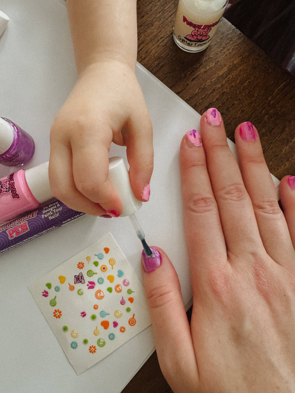 Piggy Paint Non-Toxic Kid-Safe Scented Nail Polish Set with Nail Stickers - Sweetie Pie