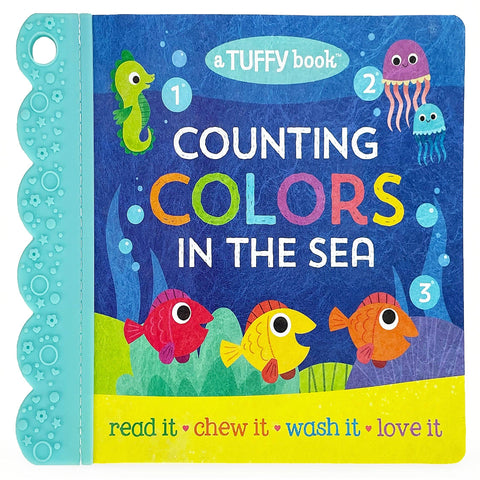 Teething Book - Tuffy Teether Indestructible Book: Counting Colors in the Sea