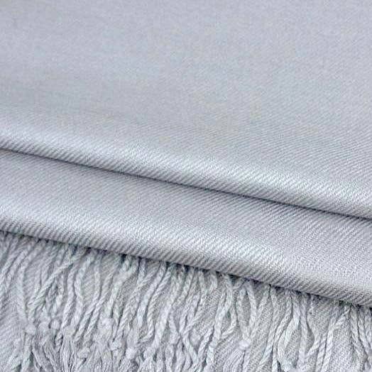 Solid Pashmina Shawl Scarf - Silver