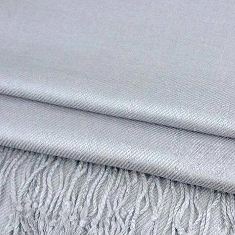 Solid Pashmina Shawl Scarf - Silver