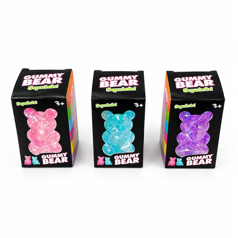 Slow Rise Squishy Sensory Toy - Glittered Gummy Bear Squeeze Stress Relief Toy