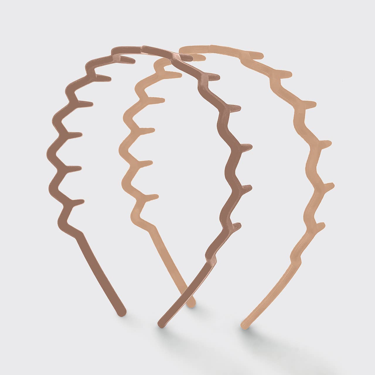 Kitsch Recycled Plastic Non-Slip Zig Zag Headband 2pc - Neutral