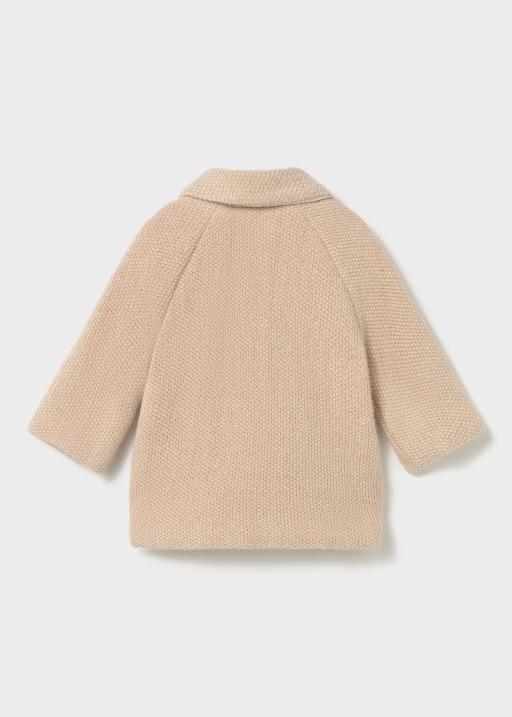 Mayoral 2435 toddler girl chickpea double breasted chenille coat - back