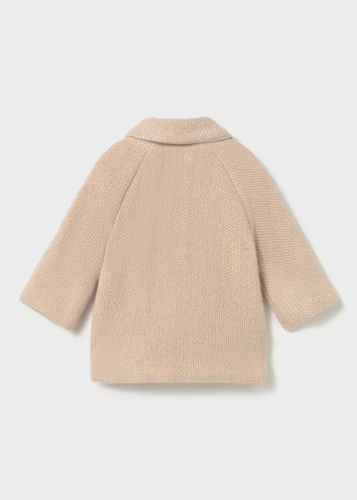 Mayoral 2435 toddler girl chickpea double breasted chenille coat - back