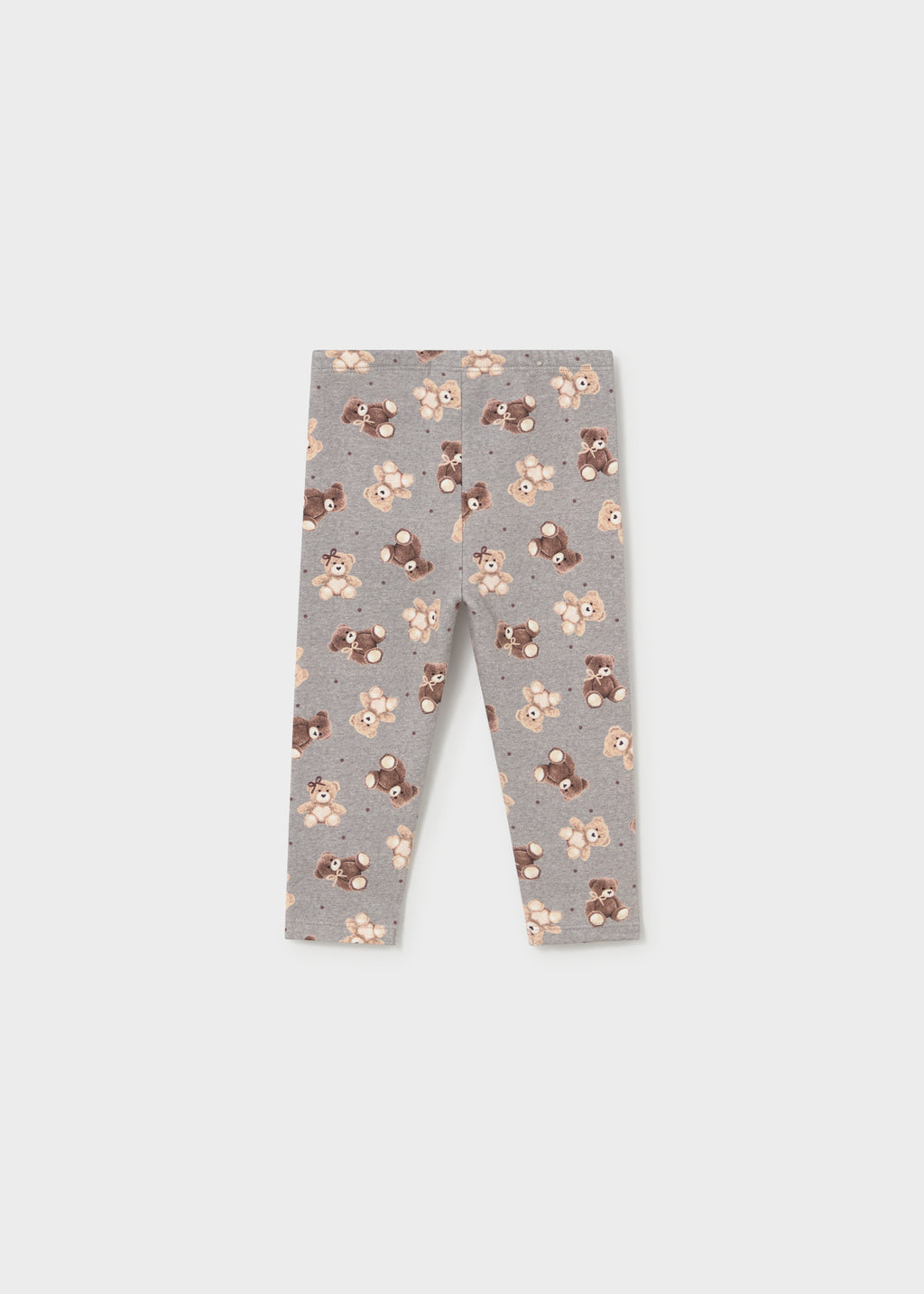 Mayoral 2779 toddler girl heather grey teddy bear print fleece leggings - back
