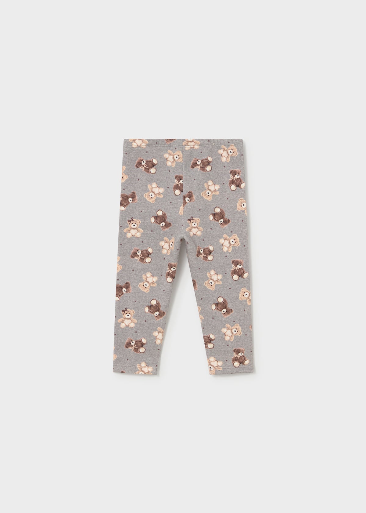 Mayoral 2779 toddler girl heather grey teddy bear print fleece leggings - back