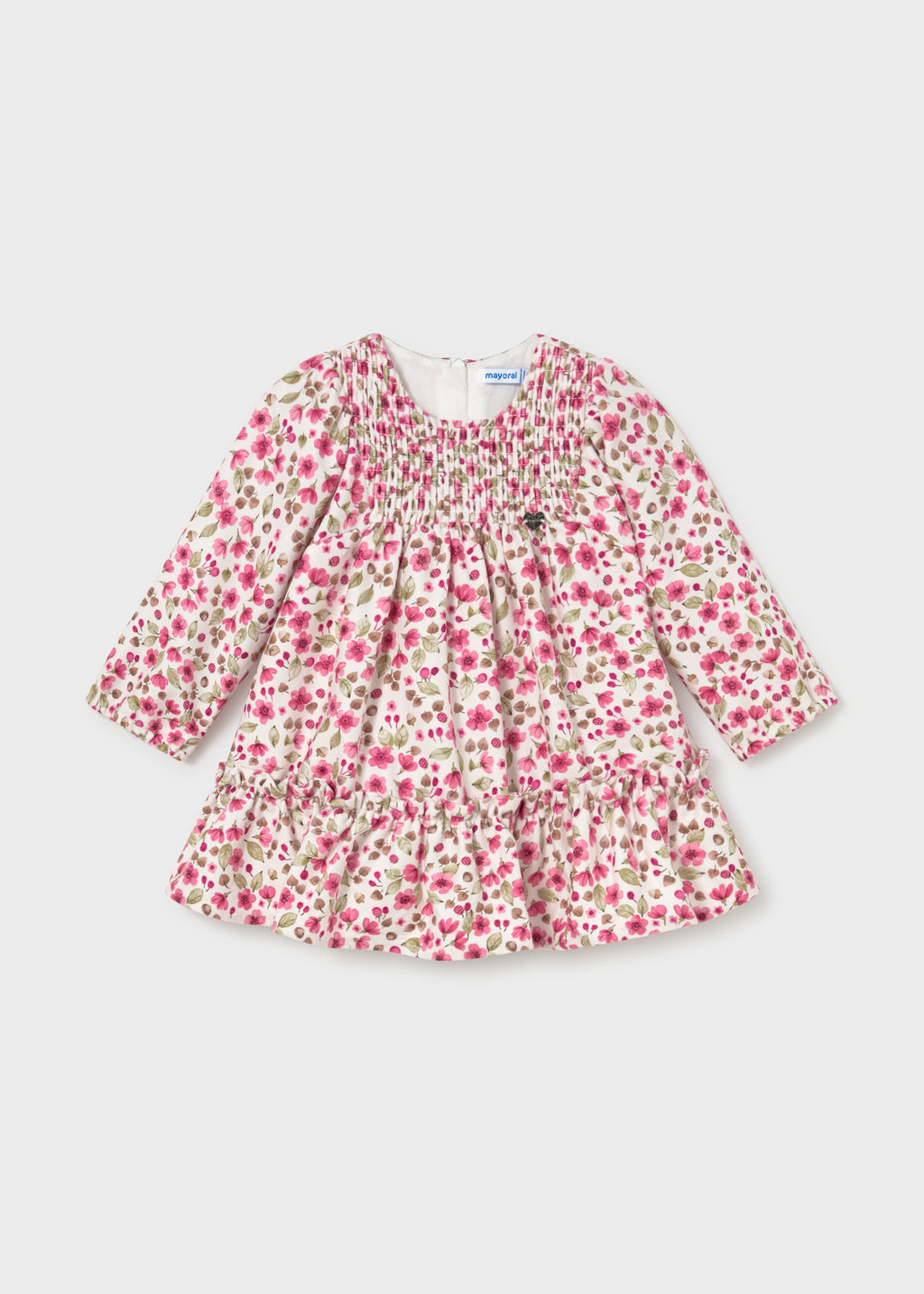 Mayoral 2946 toddler girl petal micro floral velvet dress - front