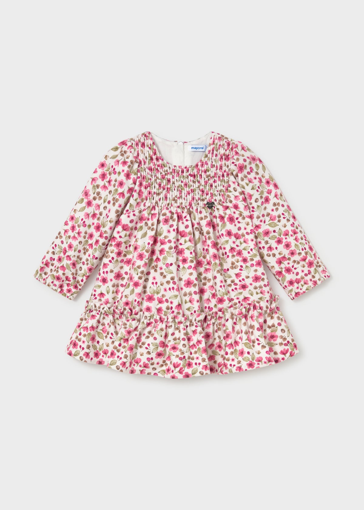 Mayoral 2946 toddler girl petal micro floral velvet dress - front