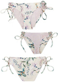 Tween/Teen Reversible Eco-friendly, Sustainable Swim Bottom - Isla Corsica Nat/Lt Lavender, Side Tie