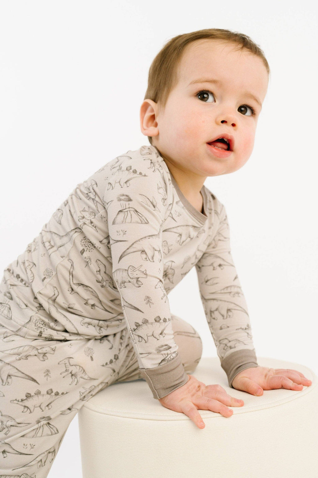 Bamboo 2PC L/S Kids PJs - Dino Doodles Grey
