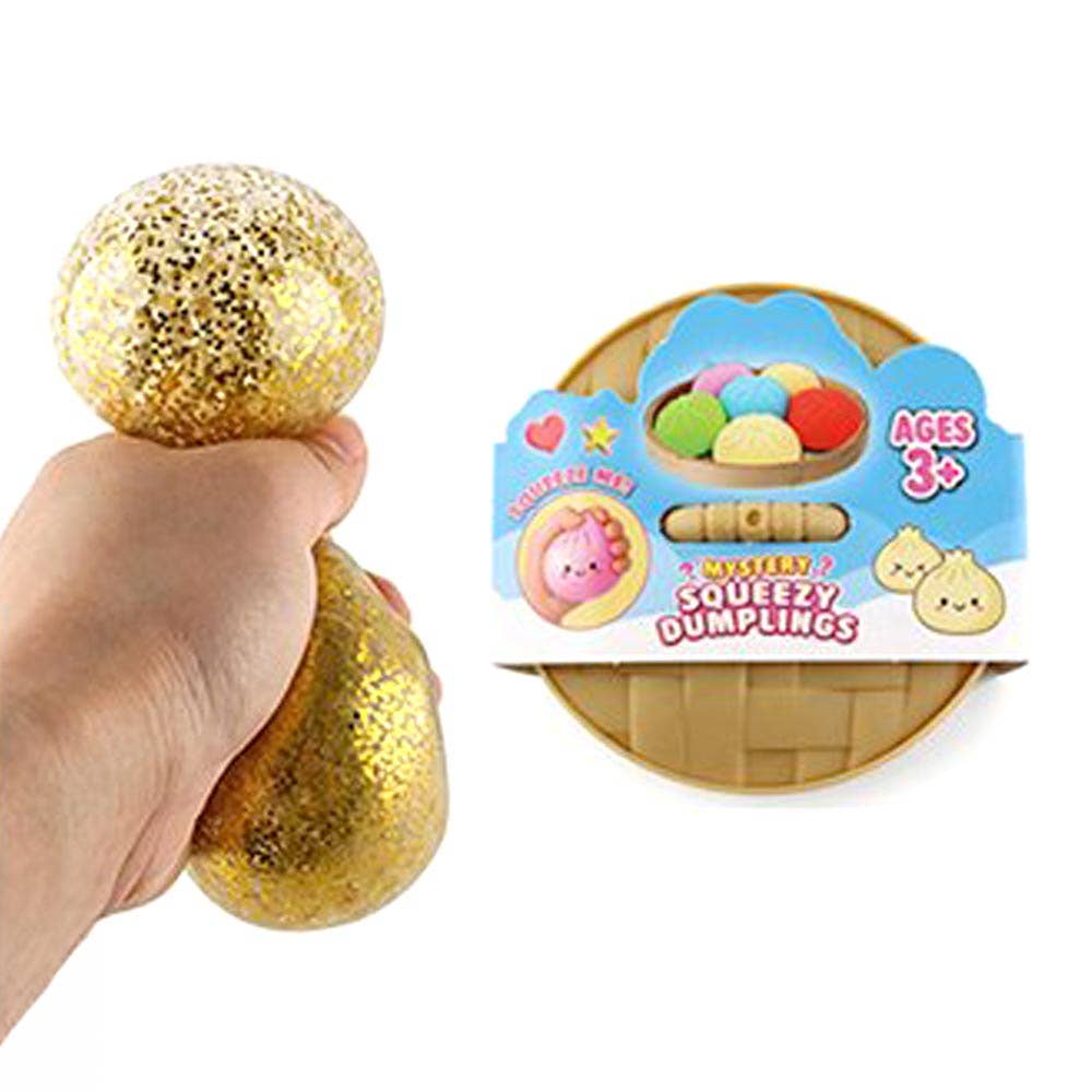 Slow Rise Squishy Sensory Toy -- Metallic Gold/Silver Mystery Glitter Steamed Bao Bun Dumpling Squeeze Squishy Stress Relief Toy
