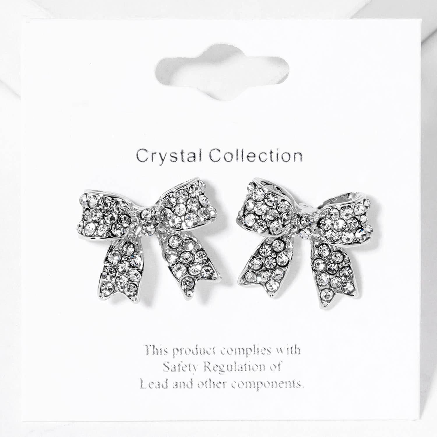 Pave Bow Stud Earrings: Fuchsia Pink Crystallized