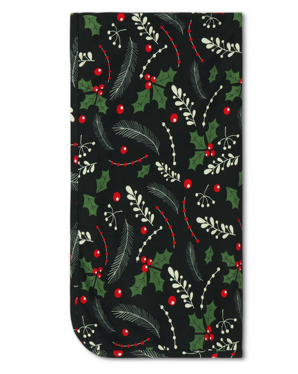Bestaroo bamboo swaddle blanket, holly berry, folded